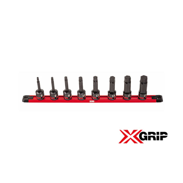 234 1/2 MX/SE8 | Jeu de 8 clés à douille avec profil hexagonal spécial X-Grip pour vis à six pans creux | U02340850 234 1/2 MX/SE8 | Jeu de 8 clés à douille avec profil hexagonal spécial X-Grip pour vis à six pans creux | U02340850